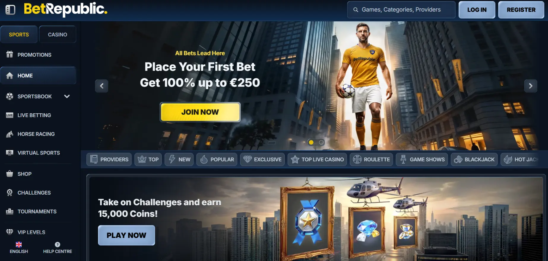 BetRepublic Casino Screen